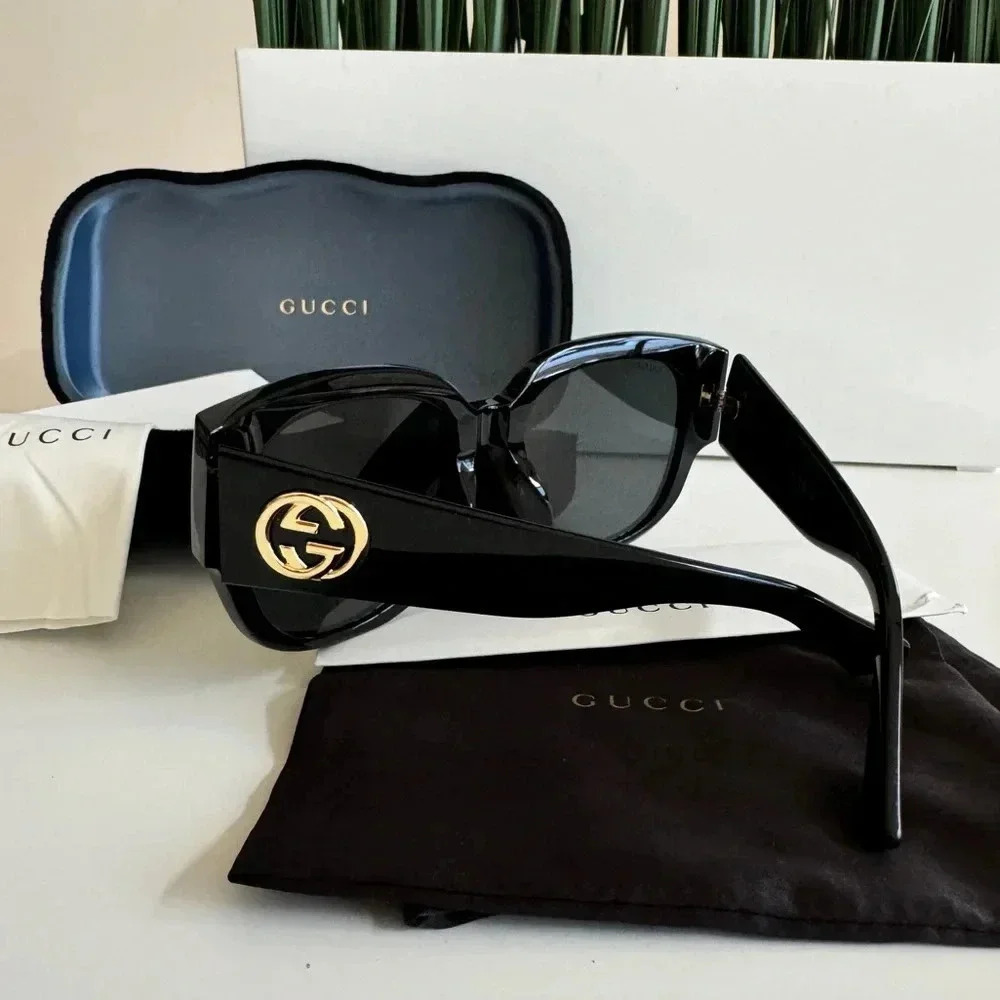 Pre-owned Gucci sunglasses large black 💞 - Picture 8 of 13